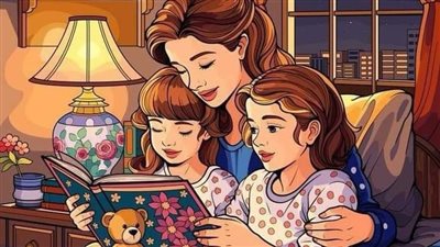 جلست ام تساعد أطفالها كامله 
